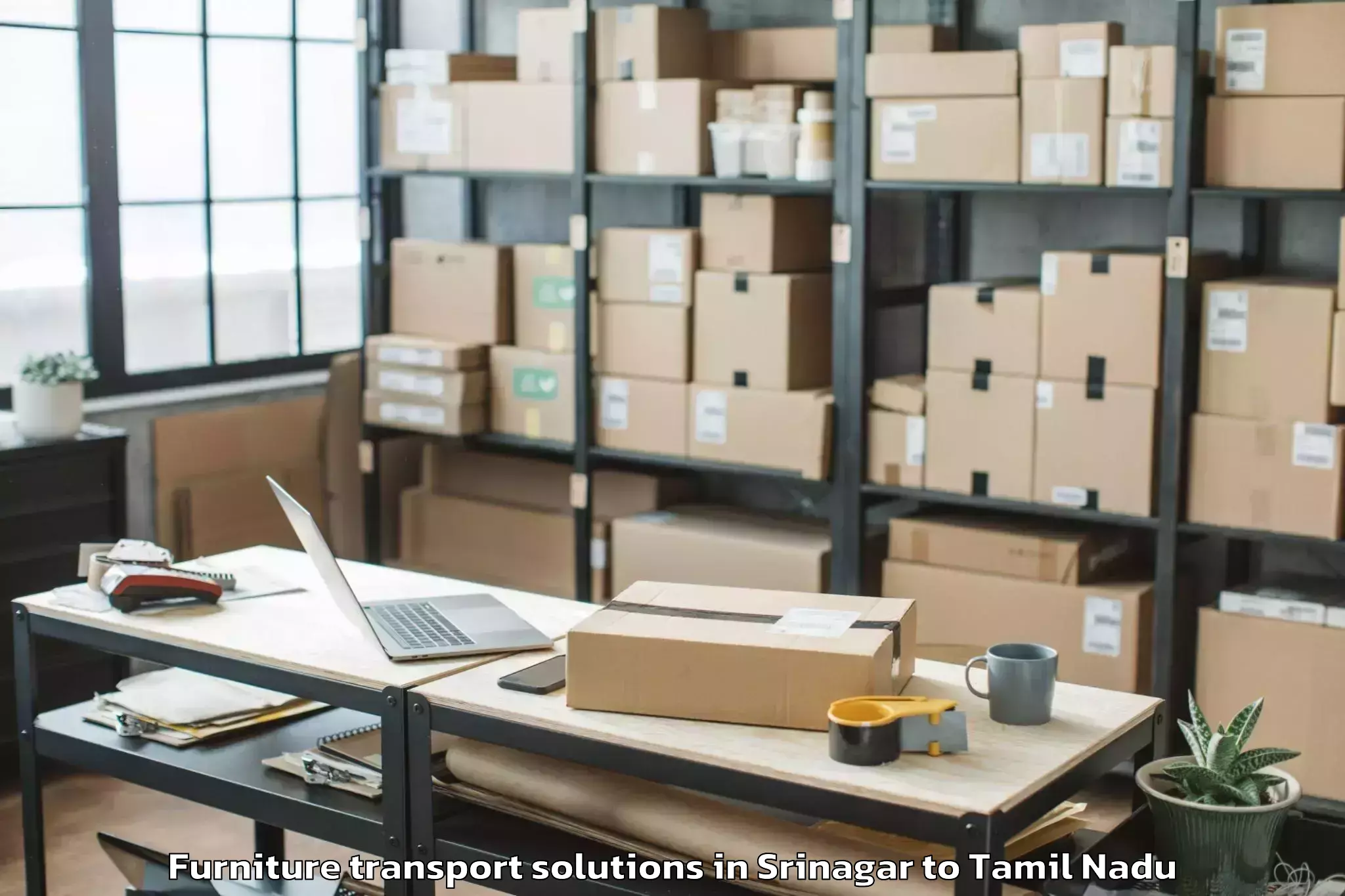 Book Srinagar to Ariyalur Furniture Transport Solutions